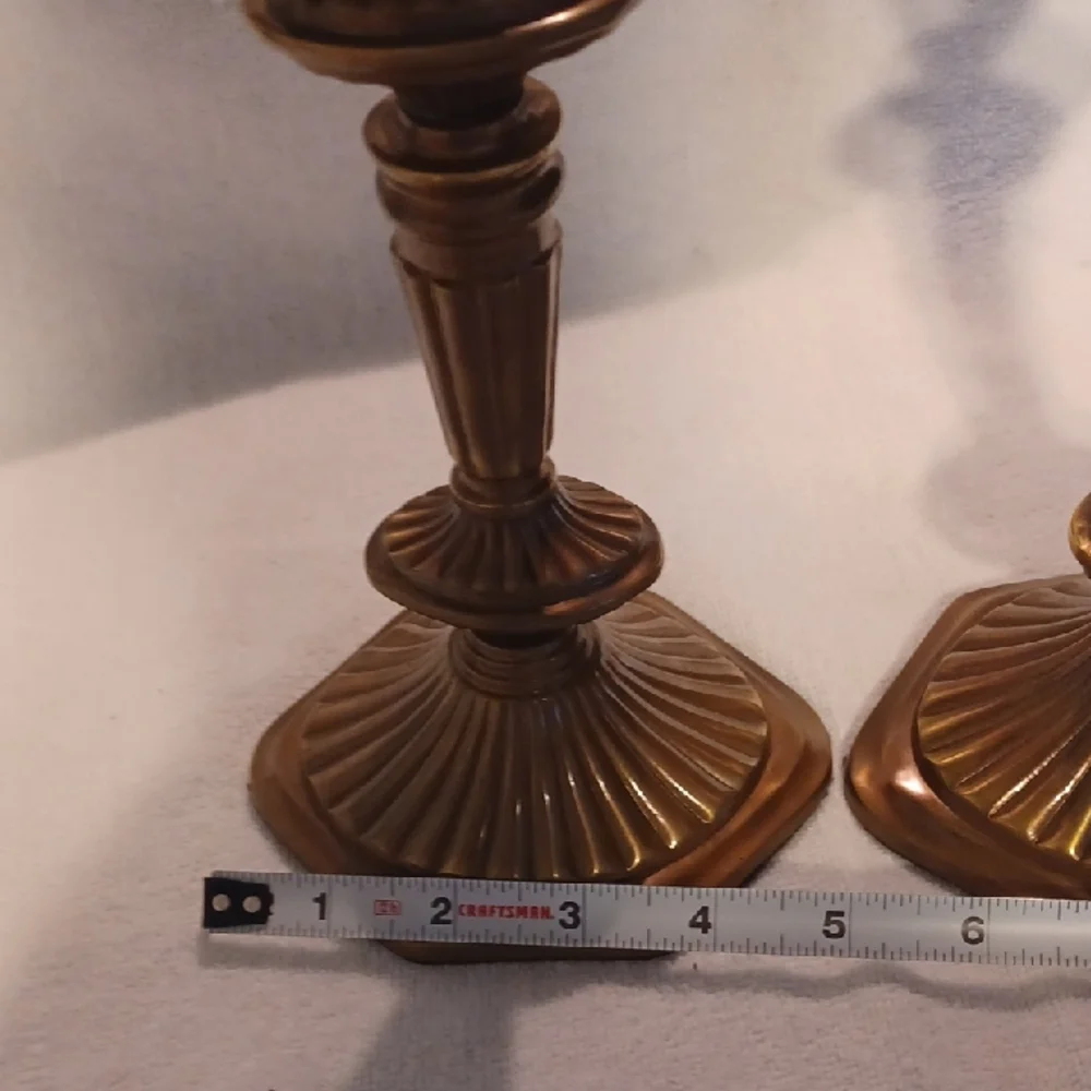 Vintage Gold Candle Holders with Ornate Accents Set Of 2